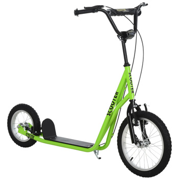   youth scooter is equipped  Dual Brakes  - Green