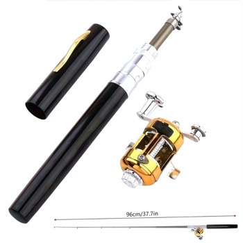 1Pcs Portable Pen Super Mini Fishing Rod Retractable Mini Ice Pocket Raft Rod Portable Gift.