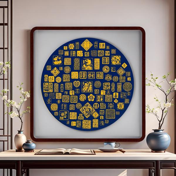 Baishou Tayin Energy Painting - Traditional Chinese Art Size 22.4 X 22.4 inch (57X57 cm)