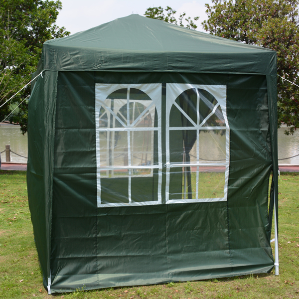 2 x 2m Two Doors & Two Windows Practical Waterproof Right-Angle Folding Tent Green