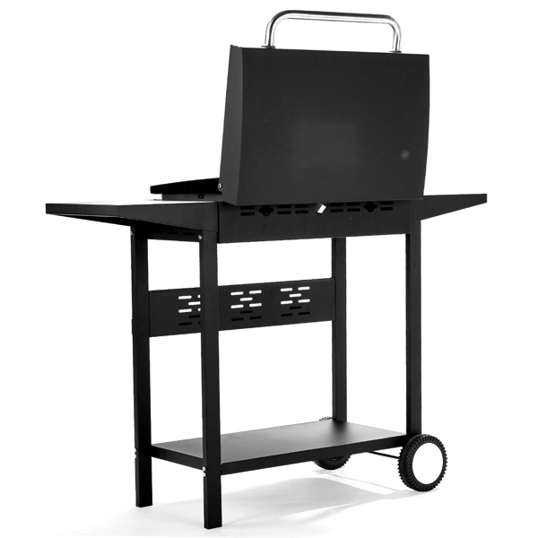 3-Burner Flat Top Gas Griddle Cooking Station with Ceramic Coated Cast Iron Pan, 30,000 BTU Propane Fuelled Griddle Station with Side Shelves & Spice Rack for Outdoor Barbecue Backyard Cookout