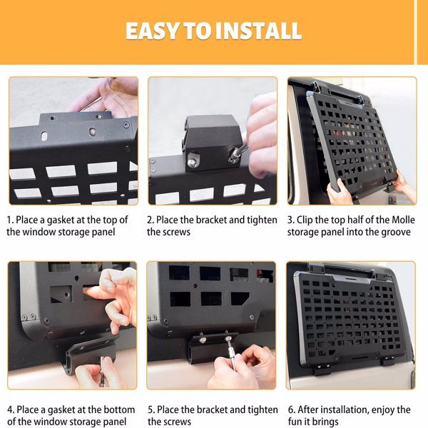 Rear Window Molle Panel Modular Storage Panel System Rear Window Protective Decoration , Right side