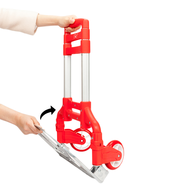 Portable Foldable Telescopic Trolley Trolley Luggage Trolley Red