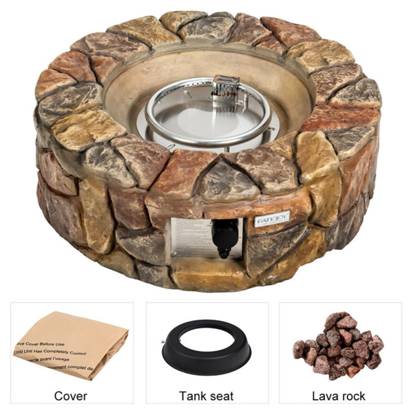   Fire Pit Table 40,000 BTU Stone Gas Fire Stove Pit for Outdoor Patio 