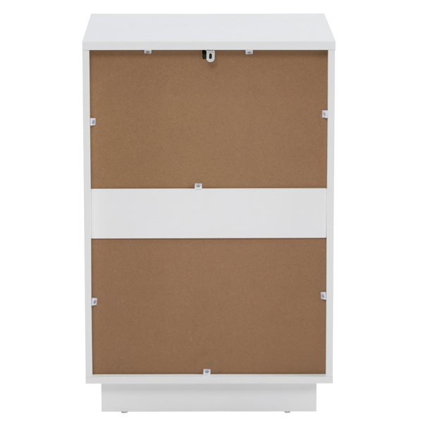 FCH White P2 Density Board Wavy Pattern Drawer Front Two-Drawer Bedside Cabinet