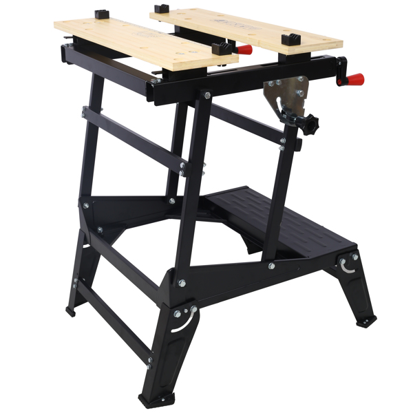 Multifunctional Workbench, Portable Foldable Workbench, Holds Up to 550 Pounds, with Adjustable Jaws, Vertical Clamping and Four Adjustable Rotating Pins, Suitable for DIY, Woodworking