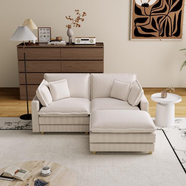 Modular Sectional Sofa,Deep Seat Couch for Living Room , 4 Pillow, Modern L-Shaped Sofa for Living Room Bedroom Apartment,BEIGE