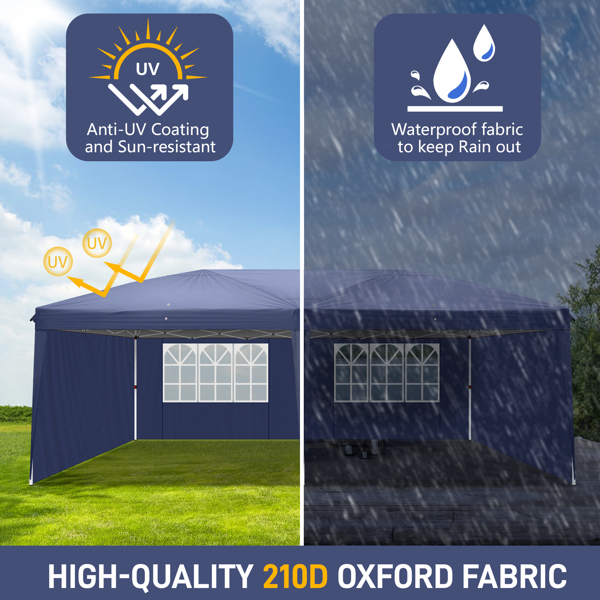 Lotto 3 x 6m Two Windows Practical Waterproof Folding Tent Blue