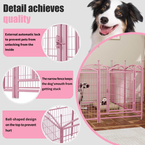 Dog Playpen Indoor 32 inch 8 Panels Metal Dog Pen Pet Dog Fence Outdoor Exercise Pen with Doors, Heavy Duty Dog Fence Puppy Pen for Large Medium Small Dogs Indoor Outdoor Foldable Pet Exercise Pen