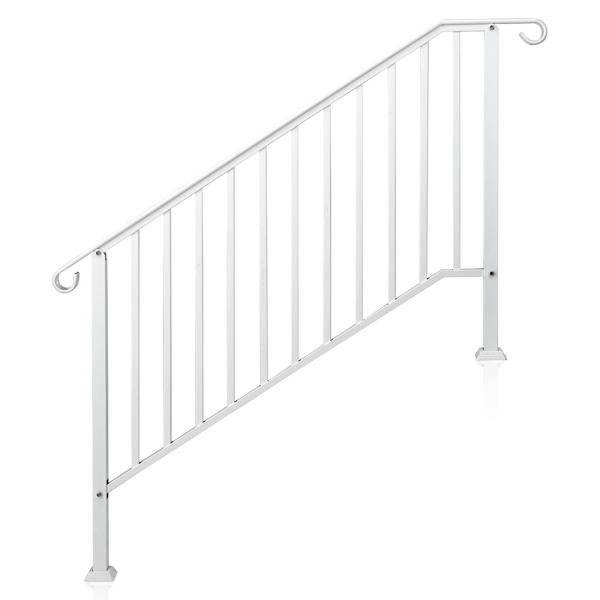 Outdoor 4 Level Iron Handrail Matte White