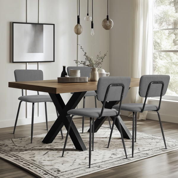 Set of 4 Modern Padded Dining Chairs for Kitchen Bar Office Chair, Grey