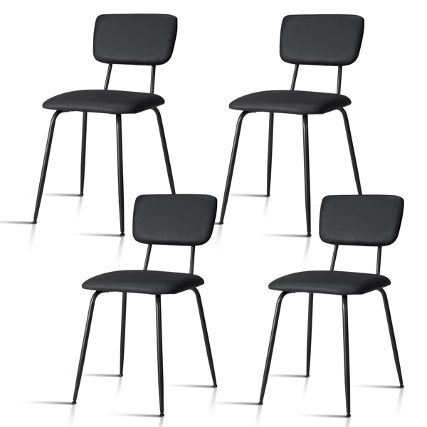 Set of 4 Modern Padded Dining Chairs for Kitchen Bar Office Chair, Black