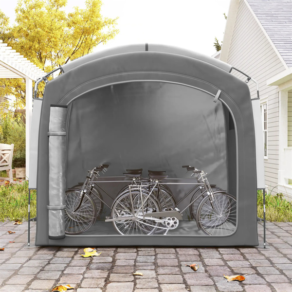 Dark Gray Bike Storage Shed Tent for 3-4 Bicycles