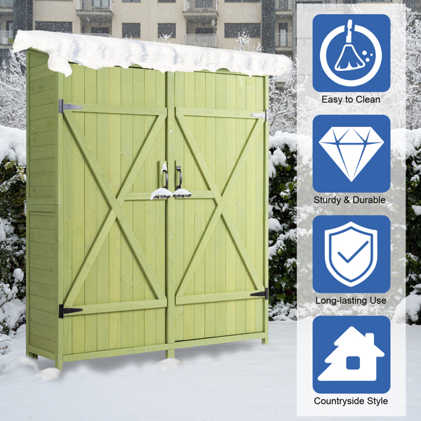 Fir Wood Shed Garden Storage Shed  Green