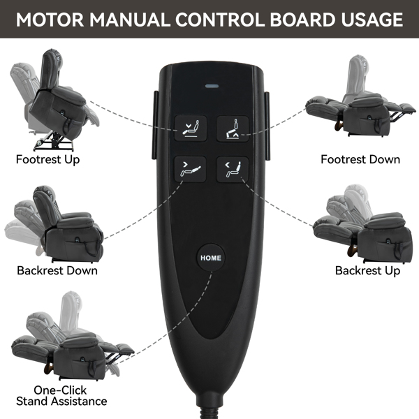 Dual Motor Infinite Position Up to 350 LBS Electric Medium size Leatheraire Grey Power Lift Recliner Chair with 8-Point Vibration Massage and Lumbar Heating