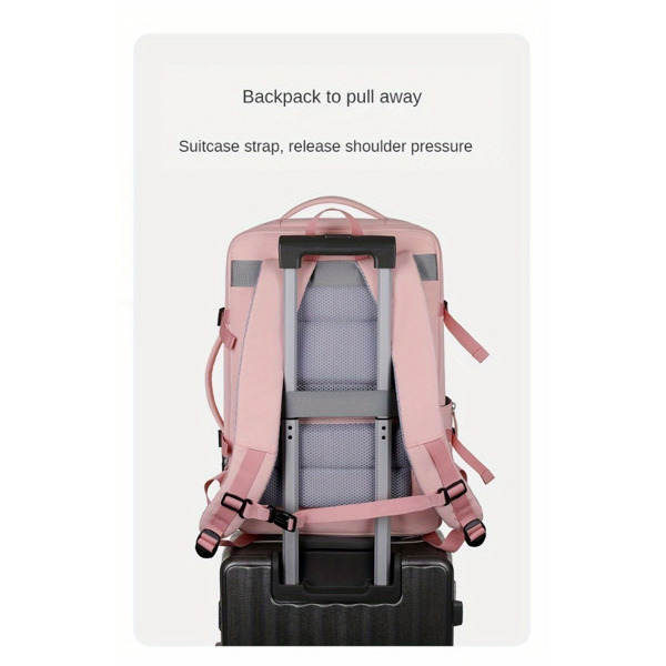 Women's Large Capacity Backpack with USB Charger and Shoe Pocket, Flight-Approved for Easy Travel. 