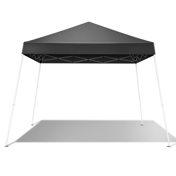 8x8ft Pop Up Canopy Tent, Outdoor Tent Canopy Foldable Portable Canopies for Camping, Patio, Easy Up Gazebo Canopy with Carry Bag Slant Legs, Dark Grey