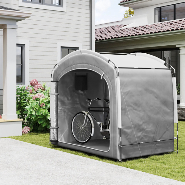 Dark Gray Bike Storage Shed Tent for 3-4 Bicycles