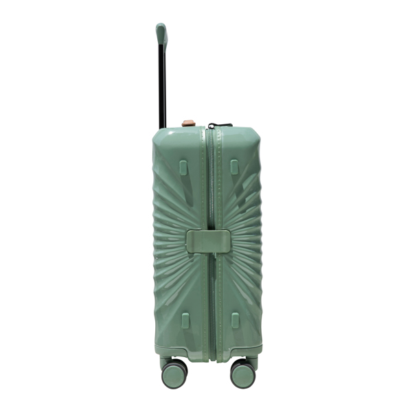 24"  Luggage Lightweight Suitcase TSA Lock USB port Luggage  Wheel lock Artificial leather Top handle Spinner Wheels GREEN