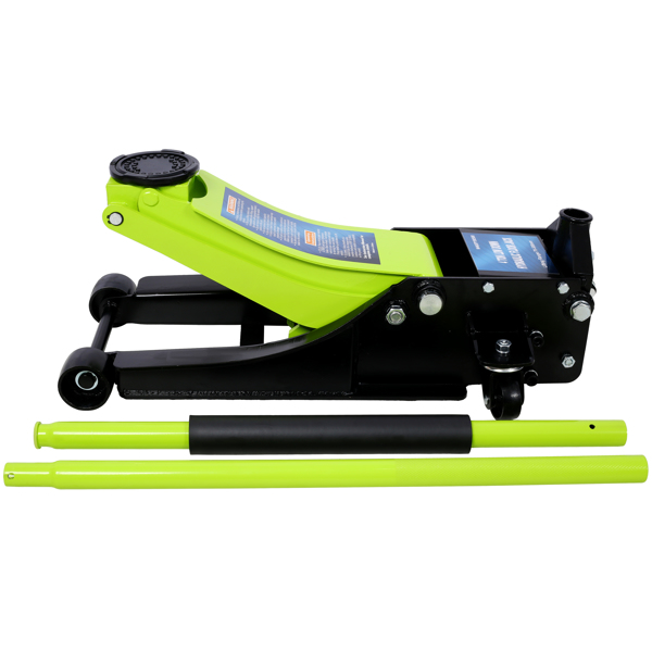 Low Profile Hydraulic Trolley Service/Floor Jack, 4 Ton (8000 lbs) Capacity, Lifting Range 2.5"-20",green