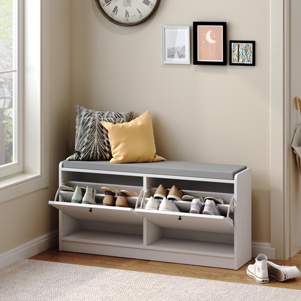 Shoe Storage Bench Entryway Bench with Storage, Shoe Bench Shoe Cabinet Storage for Entryway, Shoe Rack Bench Shoe Organizer Cabinet with Cushion for Entrance, Hallway, Living Room, Bedroom