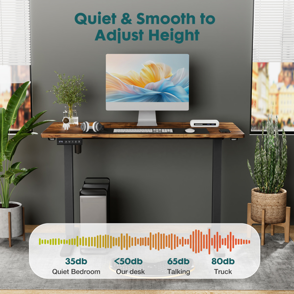 Standing Desk Adjustable Height 63 x 24 Inch Electric Computer Stand Up Desk with 3 Memory Presets, T-Shaped Bracket, Ergonomic Gaming Desk for Home Office Workstation