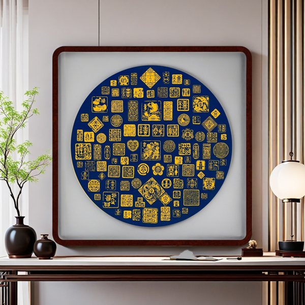 Baishou Tayin Energy Painting - Traditional Chinese Art Size 22.4 X 22.4 inch (57X57 cm)