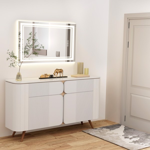 LED Bathroom Mirror with Lights 32"x 24" Wall Vanity LED Mirror Stepless Dimmable, Double Front and Backlight, Anti-Fog, Memory Smart Mirror for Bathroom[Unable to ship on weekends, please note that]