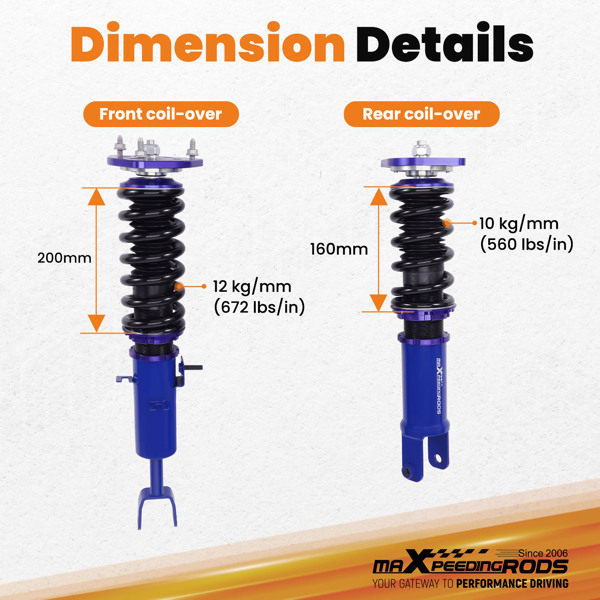MaXpeedingrods Coilovers Suspension Lowering Kit For Nissan 350Z 03-08