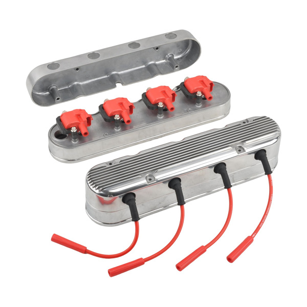 气门室盖Valve Cover Fit Ford GM LS, polished, with high voltage wire and ignition coil MT039002（禁售亚马逊 & TEMU）(不支持无理由退货)-4