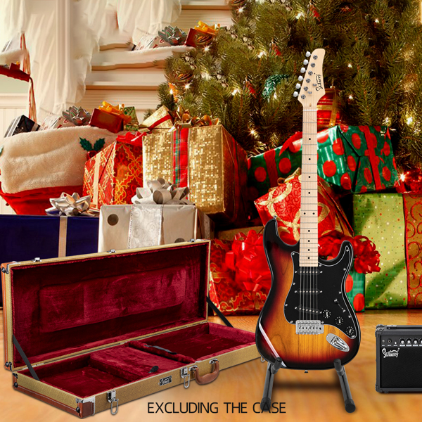 GST Stylish Electric Guitar Kit with Black Pickguard Sunset Color