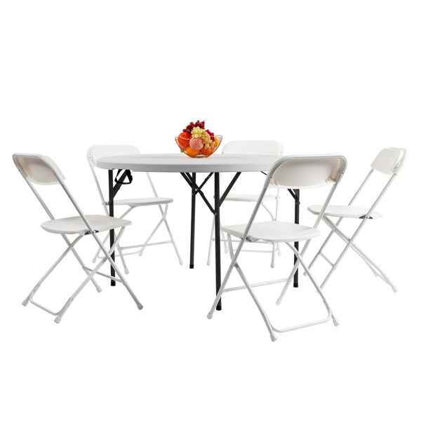 【Replace 94515737】48inch Round Folding Table Outdoor Folding Utility Table White