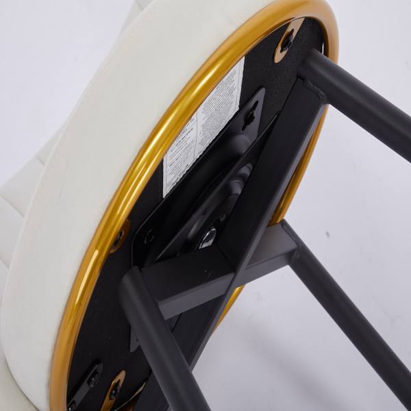 Counter Height Bar Stools Set of 2, 360° Swivel Upholstered Barstools with Backs and Metal Legs, 26