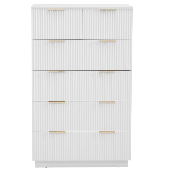 FCH White P2 Particle Board and Density Board 7241117cm Wavy Pattern Drawer Front Five-Level Six-Drawer Cabinet