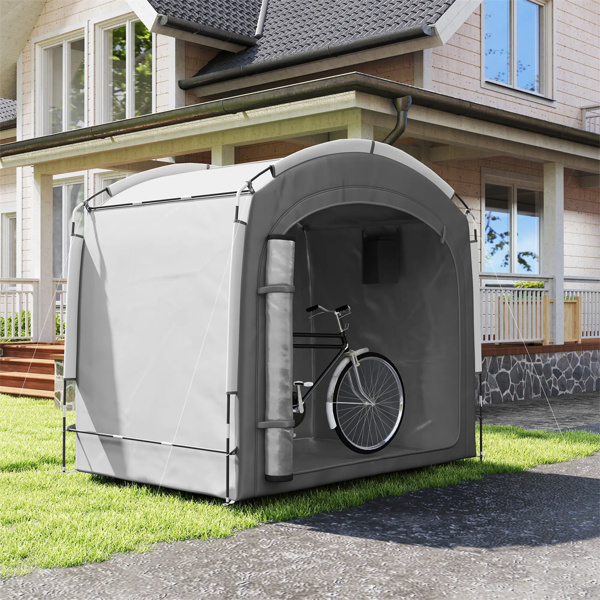 Dark Gray Bike Storage Shed Tent for 3-4 Bicycles