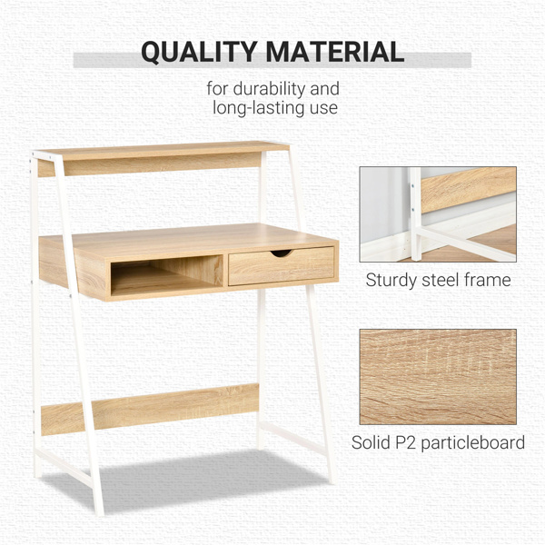 Computer Desk with Drawer ,Natural