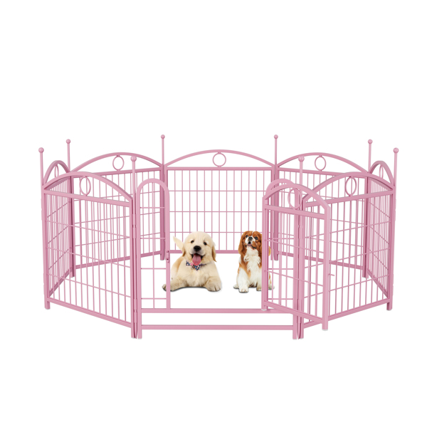 Dog Playpen Indoor 24 inch 8 Panels Metal Dog Pen Pet Dog Fence Outdoor Exercise Pen with Doors, Heavy Duty Dog Fence Puppy Pen for Large Medium Small Dogs Indoor Outdoor Foldable Pet Exercise Pen