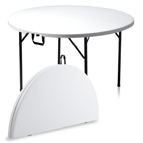 【Replace 94515737】48inch Round Folding Table Outdoor Folding Utility Table White