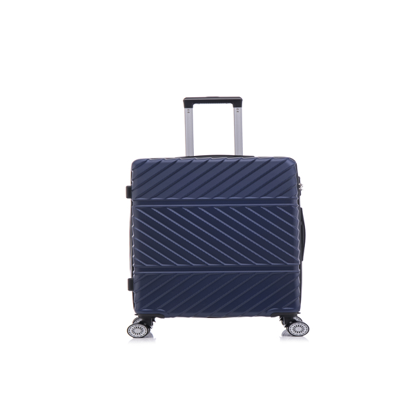 3-piece travel lightweight suitcase with wheels, password lock, business and travel carry on luggage, blue (20 inches/24 inches/28 inches)