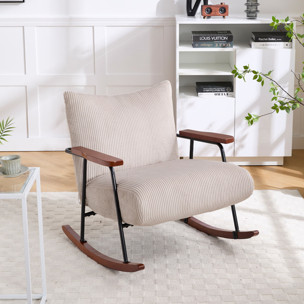 Modern Accent Chair Arm Chair Living Room Rocking Chair Metal Frame