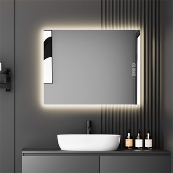 36\\" x 28\\" LED Bathroom Mirror Bright Backlight, 5 Mins Defog, Full HD Reflected Wall Mounted ,3 Colors Stepless Dimmable ,Memory Function, Anti-Fog[Unable to ship on weekends, please note that]