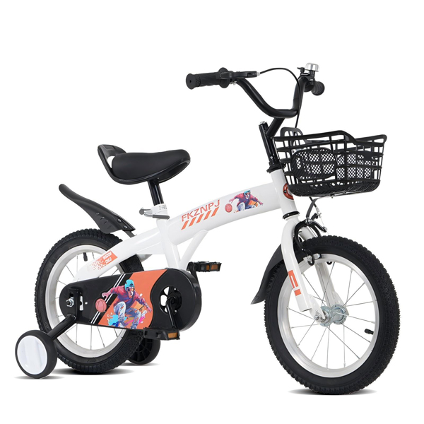 FKZNPJ 18 inch sporty kids bike with training wheels and stand Adjustable saddle Suitable for boys and girls aged 5-10 years tall Height 45-57 inches Available in a variety of colors