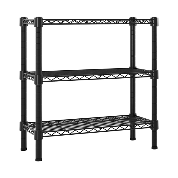 3-Layer Plastic Coated Iron Shelf 350*600*850 Black