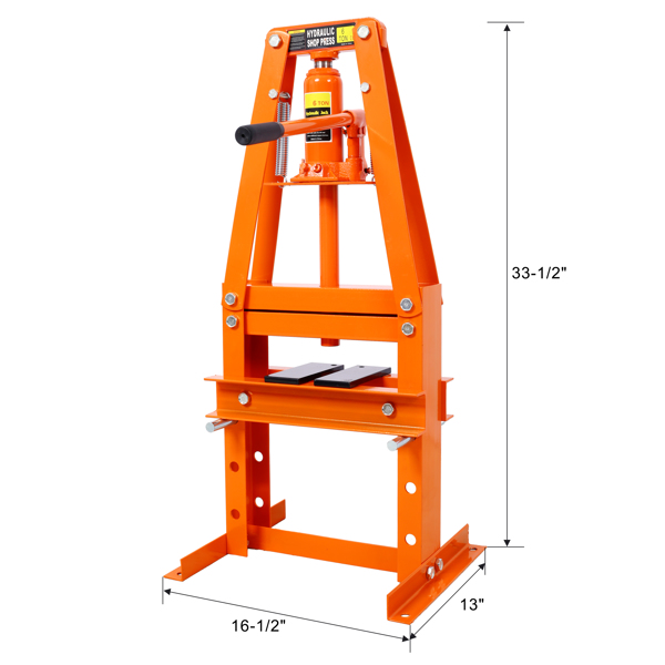 Hydraulic Power Units, 6-Ton Benchtop Hydraulic A-Frame Shop Press with Press Plates, Hydraulic 6 Ton Garage Floor Adjustable Shop Press with Plates, Hydraulic Press, Hydraulic Shop Press,Orange