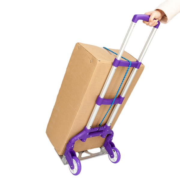 Portable Foldable Telescopic Trolley Trolley Luggage Trolle Purple