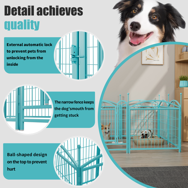 Dog Playpen Indoor 24 inch 8 Panels Metal Dog Pen Pet Dog Fence Outdoor Exercise Pen with Doors, Heavy Duty Dog Fence Puppy Pen for Large Medium Small Dogs Indoor Outdoor Foldable Pet Exercise Pen