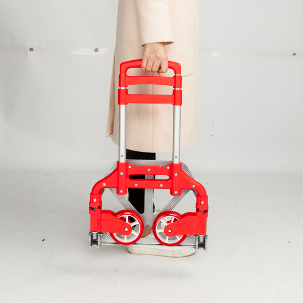 Portable Foldable Telescopic Trolley Trolley Luggage Trolley Red