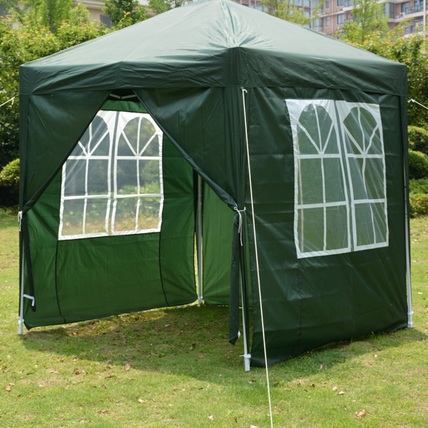 2 x 2m Two Doors & Two Windows Practical Waterproof Right-Angle Folding Tent Green