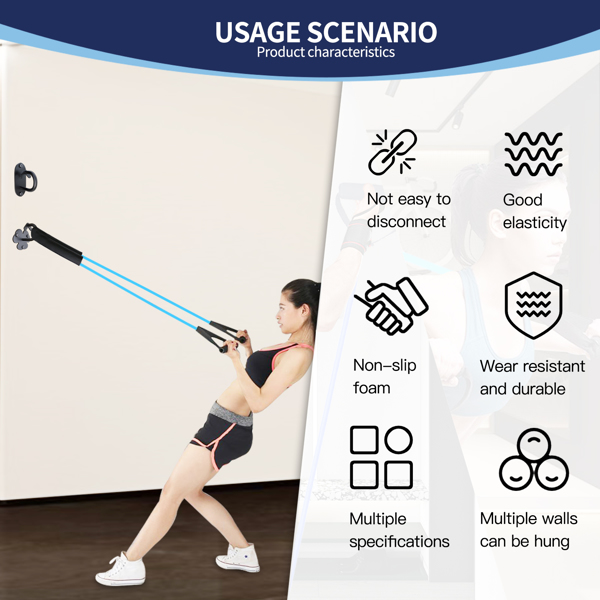 6-piece wall-mounted exercise anchor, resistance band wall hook, space-saving training anchor, home gym installation anchor for strength training yoga fitness physical therapy exercise