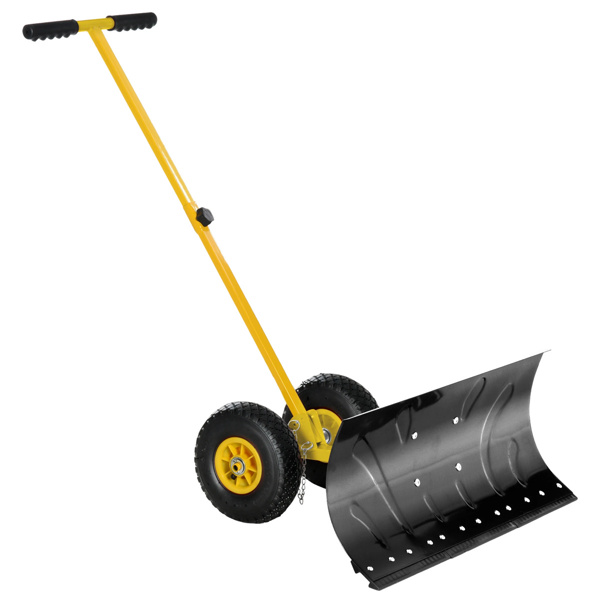 29"  Blade Rolling Snow Shovel Rolling Pusher  Yellow